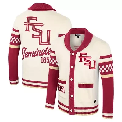 NCAA Unisex Florida State Seminoles Wild Collective Button-Up Jacquard Sweater