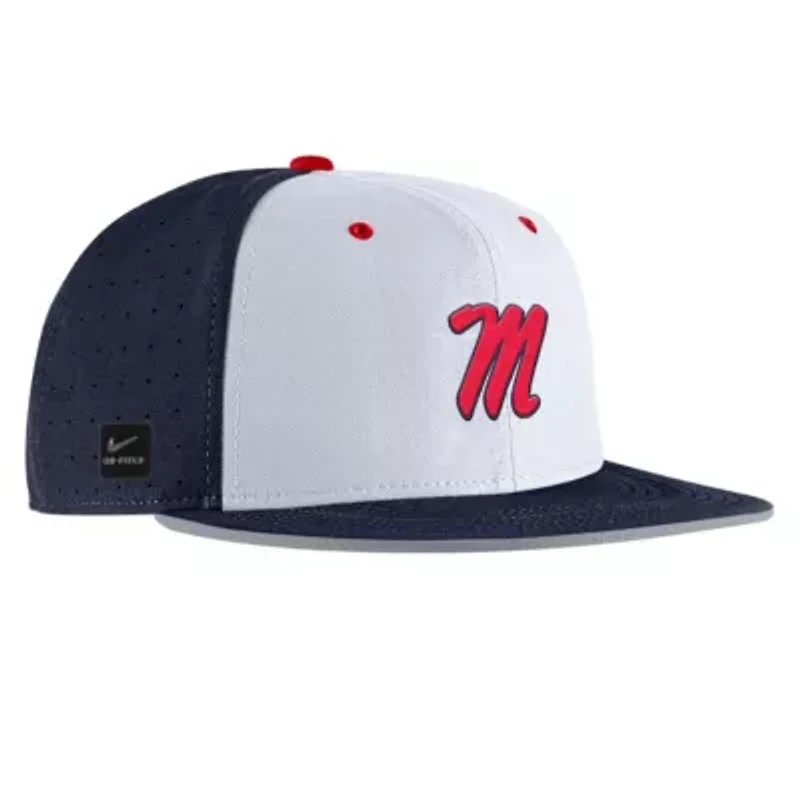 NCAA Nike Ole Miss Rebels 2025 On-Field True Performance Baseball Fitted Hat