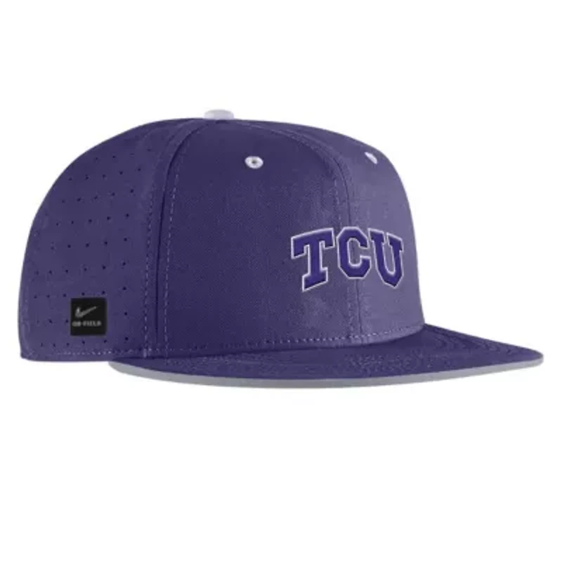 NCAA Nike TCU Horned Frogs 2025 On-Field True Performance Baseball Fitted Hat