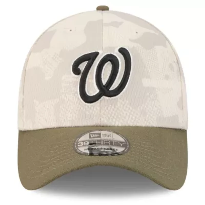 MLB Light Beige/Olive Washington Nationals 2025 Armed Forces Day 39THIRTY Flex Hat