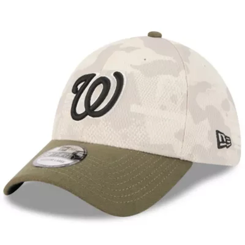 MLB Light Beige/Olive Washington Nationals 2025 Armed Forces Day 39THIRTY Flex Hat