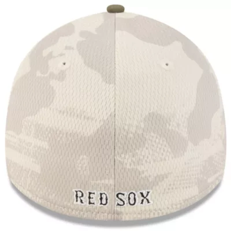 Boston Red Sox MLB Light Beige/Olive 2025 Armed Forces Day 39THIRTY Flex Hat