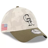 MLB Light Beige/Olive Colorado Rockies 2025 Armed Forces Day 39THIRTY Flex Hat