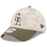 MLB Light Beige/Olive Colorado Rockies 2025 Armed Forces Day 39THIRTY Flex Hat