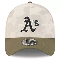 Oakland Athletics MLB Light Beige/Olive 2025 Armed Forces Day 39THIRTY Flex Hat