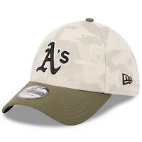 Oakland Athletics MLB Light Beige/Olive 2025 Armed Forces Day 39THIRTY Flex Hat