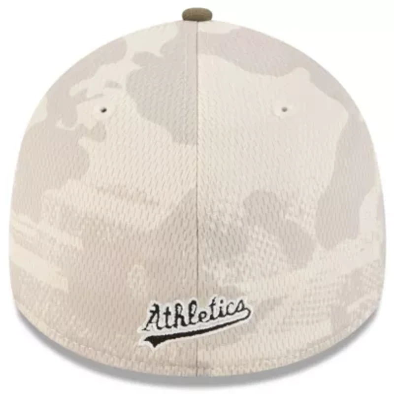 Oakland Athletics MLB Light Beige/Olive 2025 Armed Forces Day 39THIRTY Flex Hat