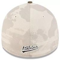 Oakland Athletics MLB Light Beige/Olive 2025 Armed Forces Day 39THIRTY Flex Hat