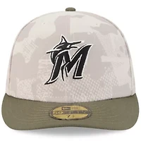 MLB Light Beige/Olive Miami Marlins 2025 Armed Forces Day 59FIFTY Fitted Hat