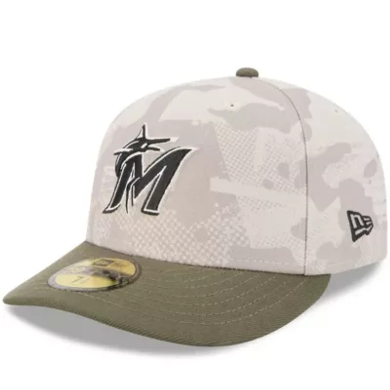 MLB Light Beige/Olive Miami Marlins 2025 Armed Forces Day 59FIFTY Fitted Hat