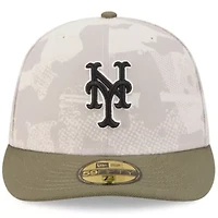 MLB Light Beige/Olive New York Mets 2025 Armed Forces Day 59FIFTY Fitted Hat