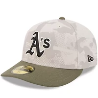 Oakland Athletics MLB Light Beige/Olive 2025 Armed Forces Day 59FIFTY Fitted Hat