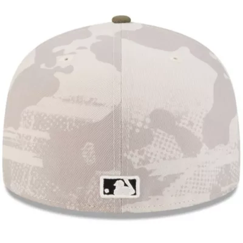 Oakland Athletics MLB Light Beige/Olive 2025 Armed Forces Day 59FIFTY Fitted Hat