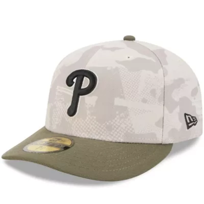 MLB Light Beige/Olive Philadelphia Phillies 2025 Armed Forces Day 59FIFTY Fitted Hat