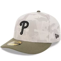 MLB Light Beige/Olive Philadelphia Phillies 2025 Armed Forces Day 59FIFTY Fitted Hat