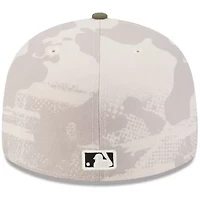 MLB Light Beige/Olive Texas Rangers 2025 Armed Forces Day 59FIFTY Fitted Hat