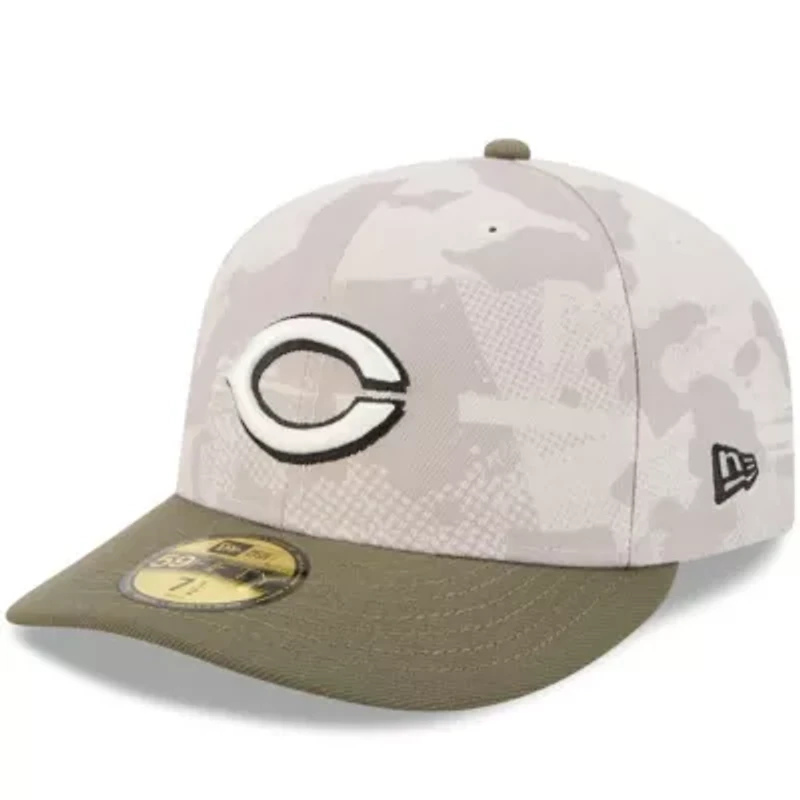 MLB Light Beige/Olive Cincinnati Reds 2025 Armed Forces Day 59FIFTY Fitted Hat