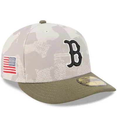 Boston Red Sox MLB Light Beige/Olive 2025 Armed Forces Day 59FIFTY Fitted Hat