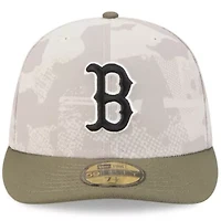 Boston Red Sox MLB Light Beige/Olive 2025 Armed Forces Day 59FIFTY Fitted Hat