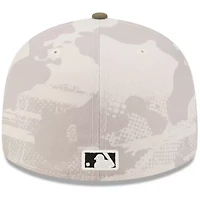 Boston Red Sox MLB Light Beige/Olive 2025 Armed Forces Day 59FIFTY Fitted Hat