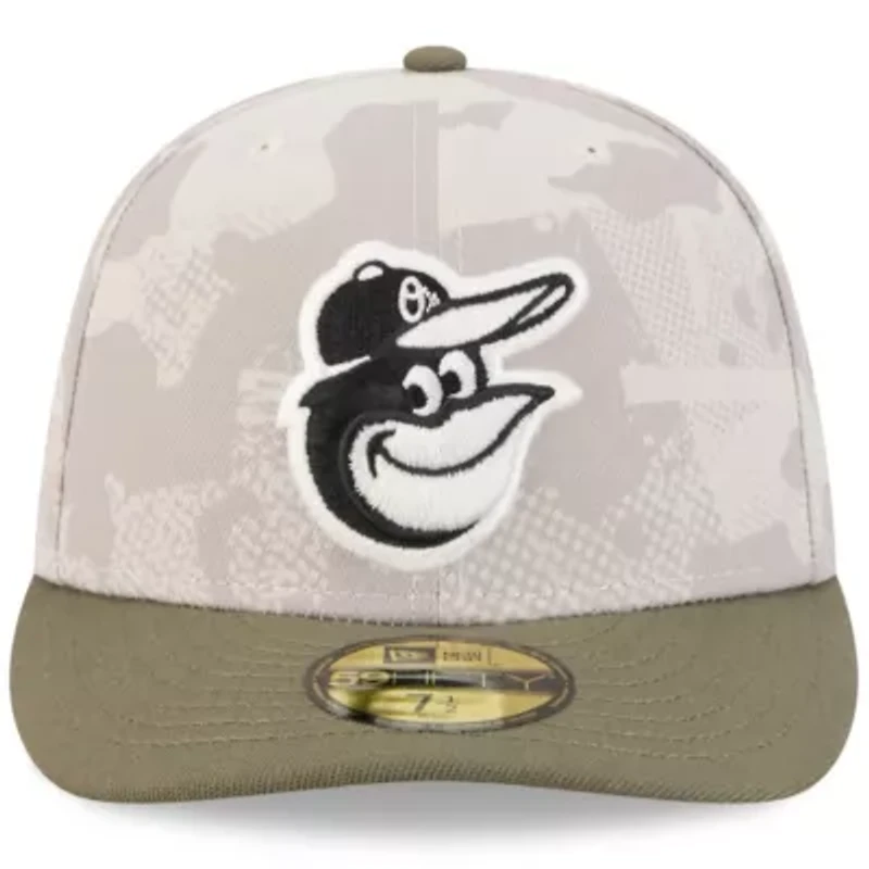 MLB Light Beige/Olive Baltimore Orioles 2025 Armed Forces Day 59FIFTY Fitted Hat