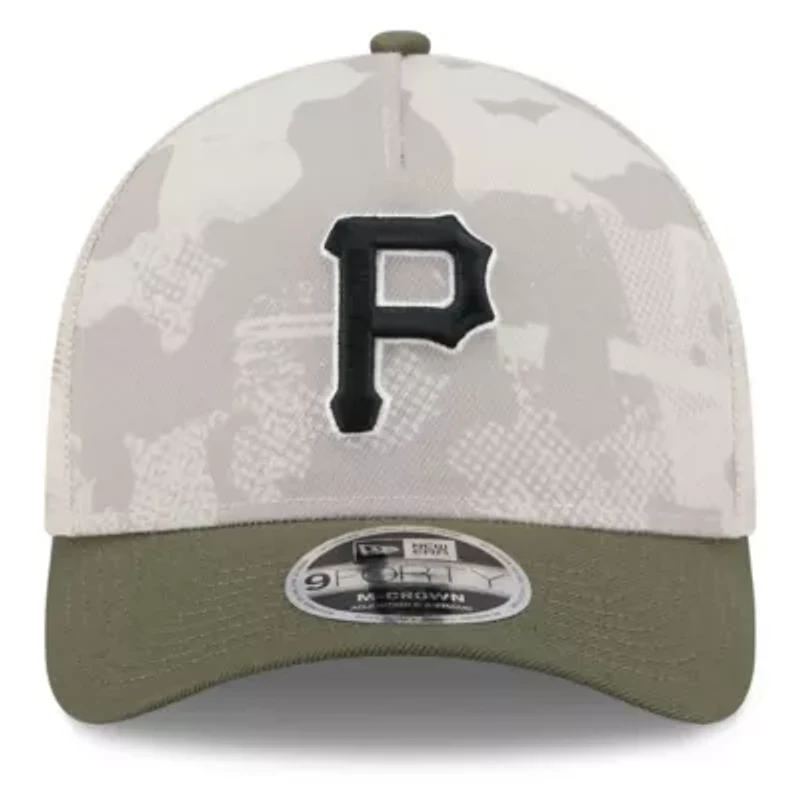 MLB Light Beige/Olive Pittsburgh Pirates 2025 Armed Forces Day 9FORTY M-Crown A-Frame Adjustable Hat