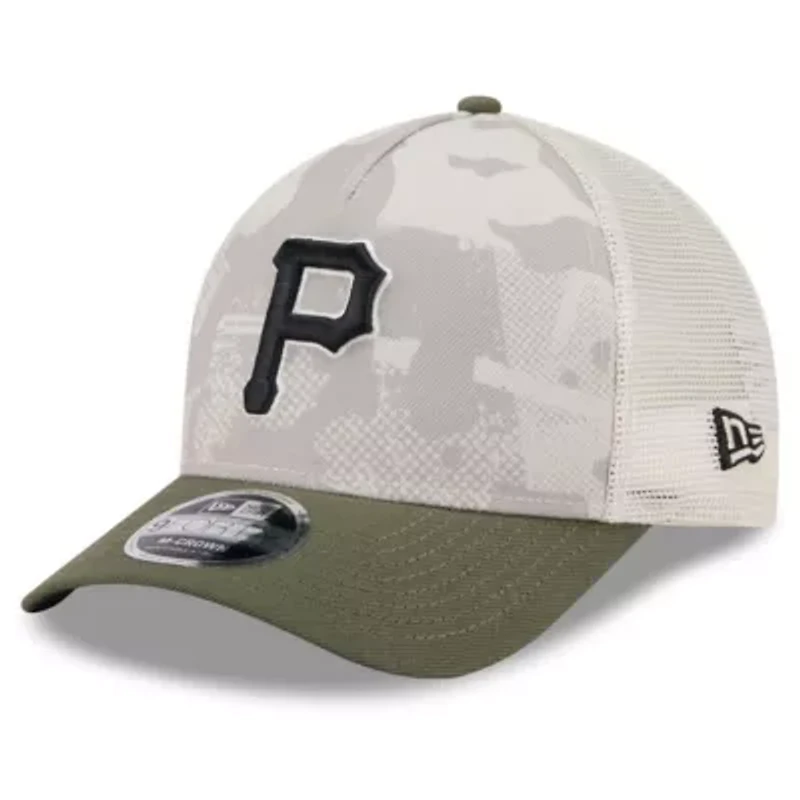 MLB Light Beige/Olive Pittsburgh Pirates 2025 Armed Forces Day 9FORTY M-Crown A-Frame Adjustable Hat