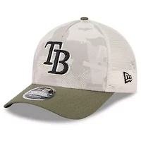 MLB Light Beige/Olive Tampa Bay Rays 2025 Armed Forces Day 9FORTY M-Crown A-Frame Adjustable Hat