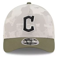 MLB Light Beige/Olive Cleveland Guardians 2025 Armed Forces Day 9FORTY M-Crown A-Frame Adjustable Hat