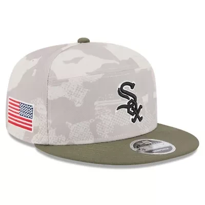 Chicago White Sox MLB Light Beige/Olive Chicago Sox 2025 Armed Forces Day Split Panel 9FIFTY Snapback Hat