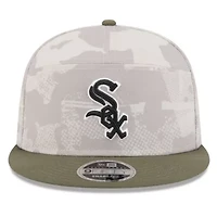Chicago White Sox MLB Light Beige/Olive Chicago Sox 2025 Armed Forces Day Split Panel 9FIFTY Snapback Hat
