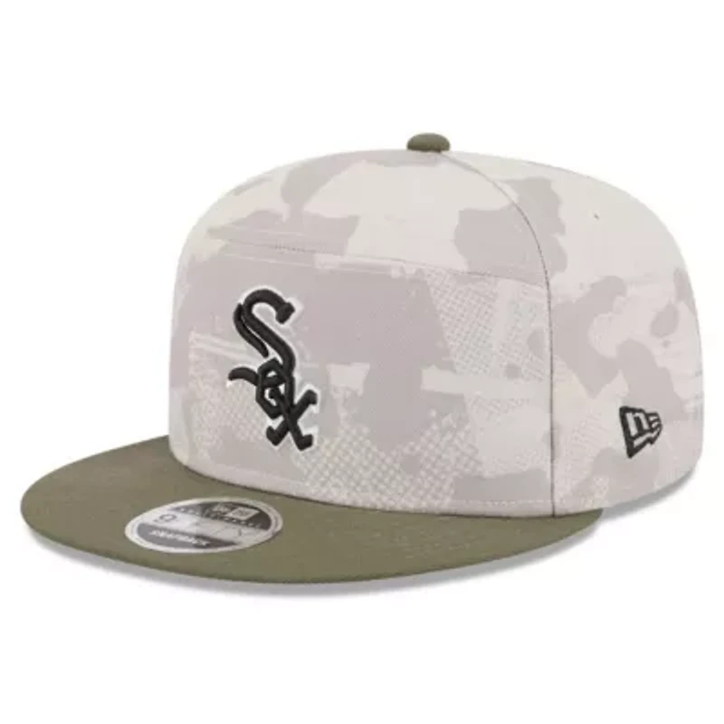 Chicago White Sox MLB Light Beige/Olive Chicago Sox 2025 Armed Forces Day Split Panel 9FIFTY Snapback Hat