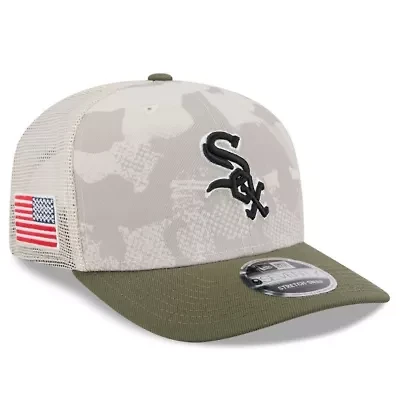 Chicago White Sox MLB Light Beige/Olive Chicago Sox 2025 Armed Forces Day 9SEVENTY Stretch-Snap Hat