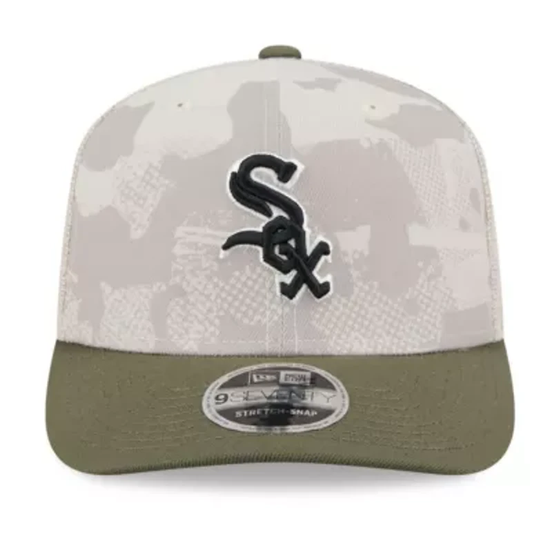 Chicago White Sox MLB Light Beige/Olive Chicago Sox 2025 Armed Forces Day 9SEVENTY Stretch-Snap Hat