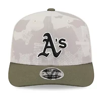 Oakland Athletics MLB Light Beige/Olive Athletics 2025 Armed Forces Day 9SEVENTY Stretch-Snap Hat