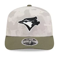 Toronto Blue Jays MLB Light Beige/Olive Toronto Jays 2025 Armed Forces Day 9SEVENTY Stretch-Snap Hat