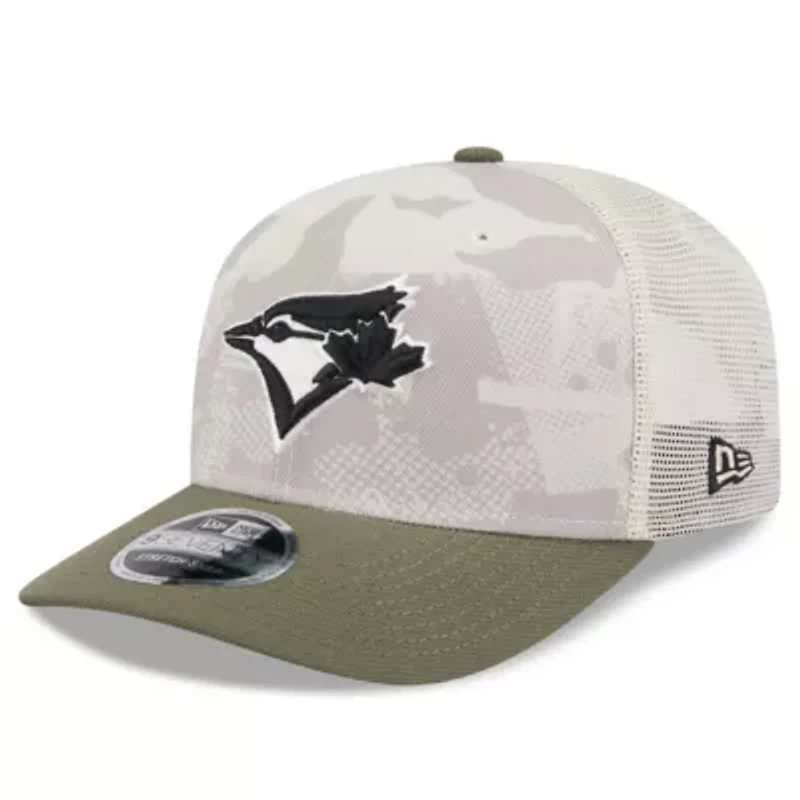 Toronto Blue Jays MLB Light Beige/Olive Toronto Jays 2025 Armed Forces Day 9SEVENTY Stretch-Snap Hat