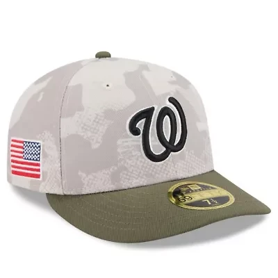 MLB Light Beige/Olive Washington Nationals 2025 Armed Forces Day Low 59FIFTY Fitted Hat