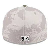 MLB Light Beige/Olive Miami Marlins 2025 Armed Forces Day Low 59FIFTY Fitted Hat