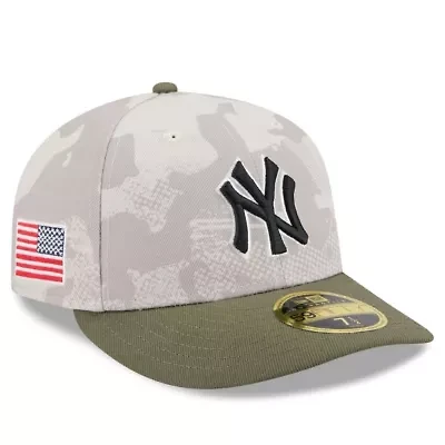 MLB Light Beige/Olive New York Yankees 2025 Armed Forces Day Low 59FIFTY Fitted Hat