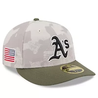 Oakland Athletics MLB Light Beige/Olive 2025 Armed Forces Day Low 59FIFTY Fitted Hat