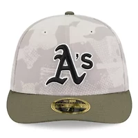 Oakland Athletics MLB Light Beige/Olive 2025 Armed Forces Day Low 59FIFTY Fitted Hat