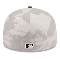 Oakland Athletics MLB Light Beige/Olive 2025 Armed Forces Day Low 59FIFTY Fitted Hat