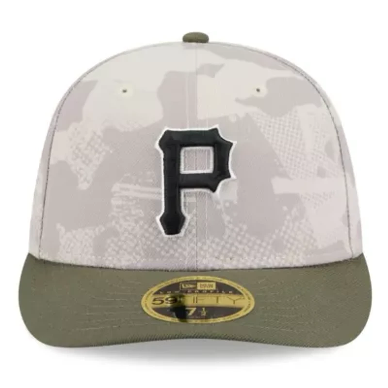 MLB Light Beige/Olive Pittsburgh Pirates 2025 Armed Forces Day Low 59FIFTY Fitted Hat