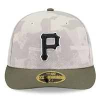 MLB Light Beige/Olive Pittsburgh Pirates 2025 Armed Forces Day Low 59FIFTY Fitted Hat