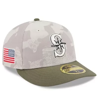 MLB Light Beige/Olive Seattle Mariners 2025 Armed Forces Day Low 59FIFTY Fitted Hat