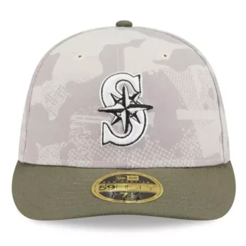 MLB Light Beige/Olive Seattle Mariners 2025 Armed Forces Day Low 59FIFTY Fitted Hat
