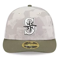 MLB Light Beige/Olive Seattle Mariners 2025 Armed Forces Day Low 59FIFTY Fitted Hat