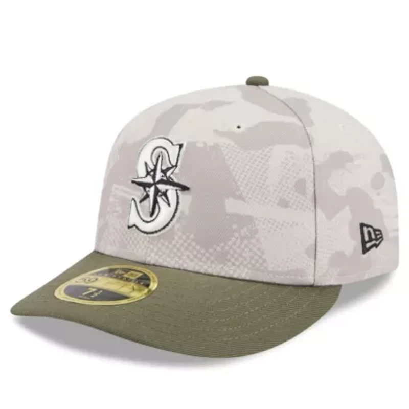 MLB Light Beige/Olive Seattle Mariners 2025 Armed Forces Day Low 59FIFTY Fitted Hat