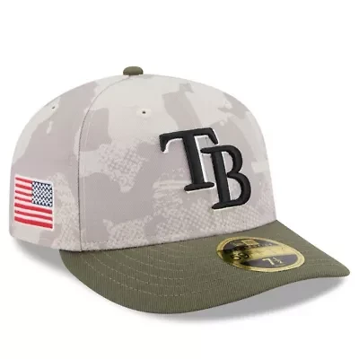 MLB Light Beige/Olive Tampa Bay Rays 2025 Armed Forces Day Low 59FIFTY Fitted Hat